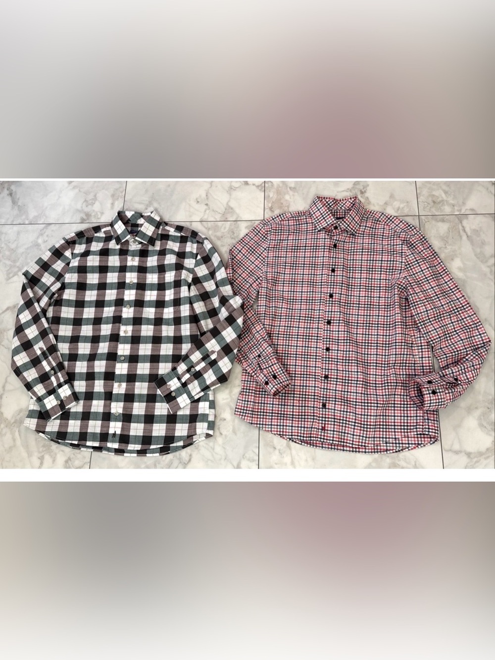 Johnnie-O Hangin Out Shirts Mens Medium Plaid Button Down Lot of 2 Long Sleeve
